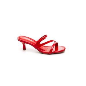 Tamanco Via Marte Salto Médio Feminino Fivela 103-001-01 Vermelho