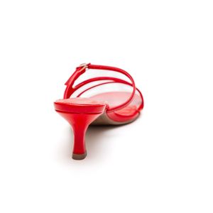 Tamanco Via Marte Salto Médio Feminino Fivela 103-001-01 Vermelho