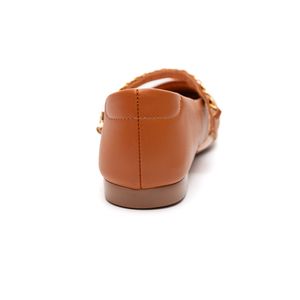 Sapatilha Santinelli  Bico Quadrado Feminina Corrente 1526-14 Caramelo
