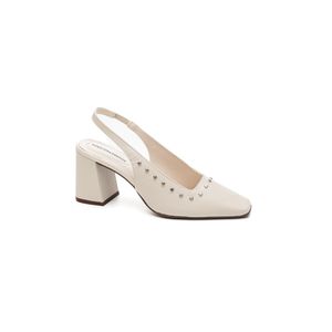 Sapato Loucos E Santos Slingback Feminino Em Couro L22234002 Off-White