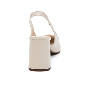 Sapato Loucos E Santos Slingback Feminino Em Couro L22234002 Off-White