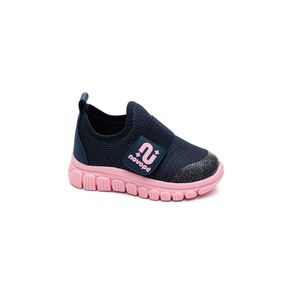 Tênis Novopé Slip-On Infantil Menina Velcro 99001035-1381 Marinho