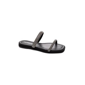 Chinelo Via Marte Casual Feminino Strass 110-006-01 Preto