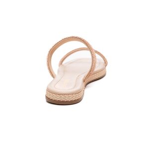 Chinelo Via Marte Casual Feminino Strass 110-006-01 Bege