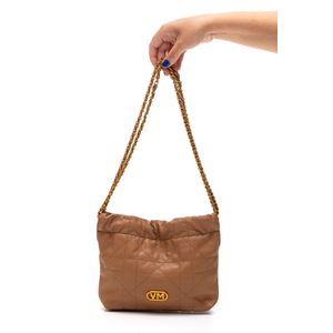 Bolsa Via Marte Ombro Feminina Pequena Corrente B1-138-01 Caramelo