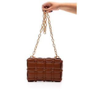 Bolsa Via Marte Tiracolo Feminina Tressê Média B1-149-01 Caramelo