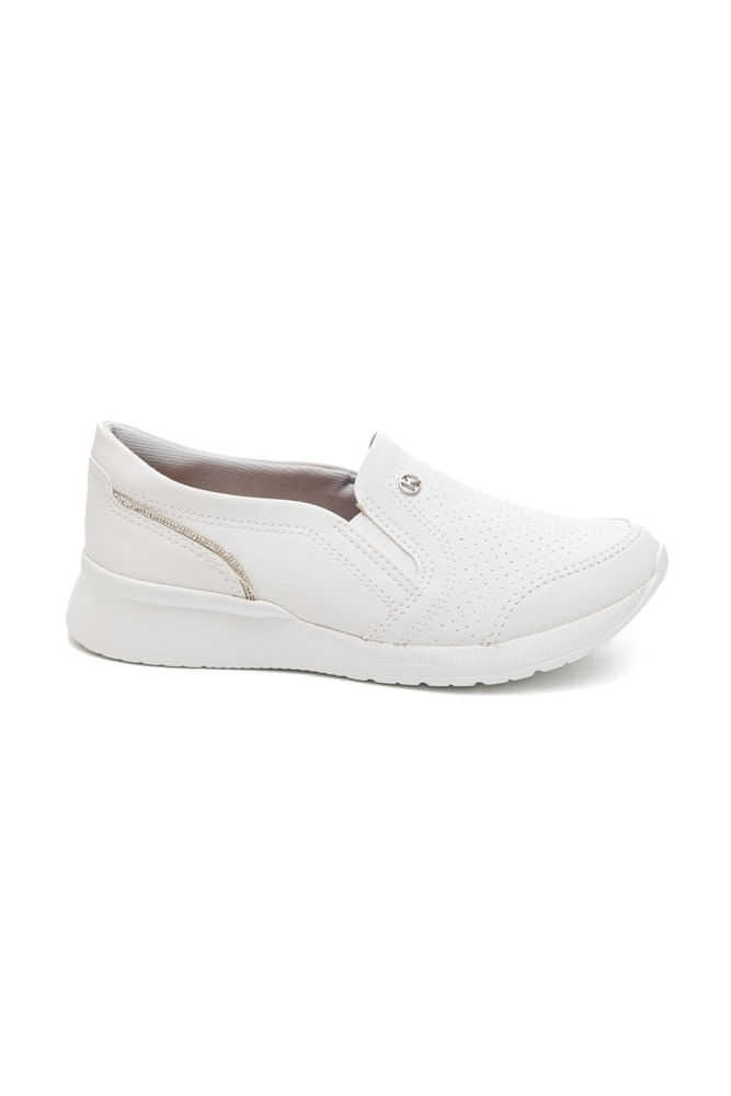 Tênis Kolosh Slip On Feminino Strass C3144a-02 Branco