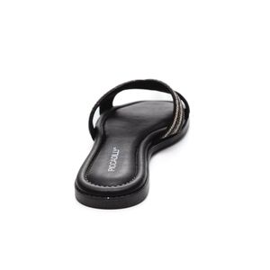Chinelo Piccadilly Rasteira  Feminina Com Strass 508050 Preto