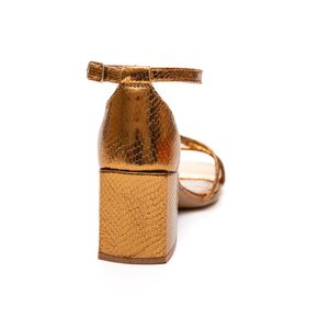 Sandália Mississipi Salto Médio Feminina Napa Croco Mc263-03 Cobre