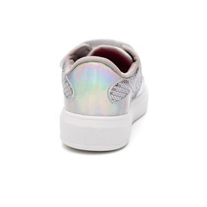 Tênis Novope Velcro Infantil Menina Lantejoulas 98001278 Prata