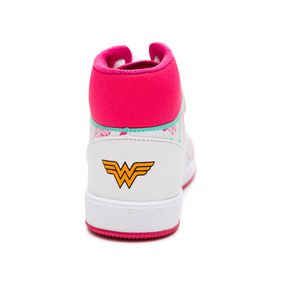 Tênis Via Vip Cano Alto Juvenil Menina Mulher Maravilha W3815mm-Bp Branco