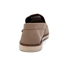 Sapato Mocassim Pegada Em Couro Pontilhado Masculino 141901-05 Bege