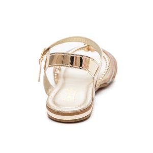 Sandália Doce Pé Rasteira Infantil Menina Strass 28013-1123 Ouro