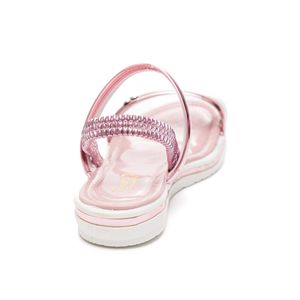 Sandália Doce Pé Rasteira Infantil Menina Metalizado 27011-72 Rosa
