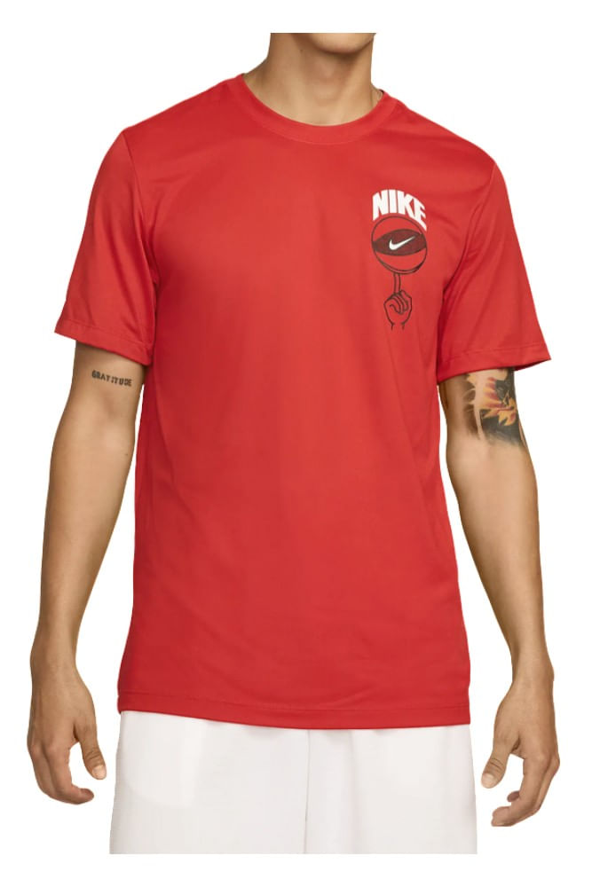 Camiseta Nike Dri-Fit Basketball Masculina Fz8097-657 Vermelho