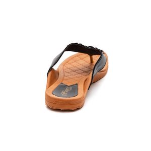 Chinelo Meyre Rasteira Feminina Flores S384 Preto