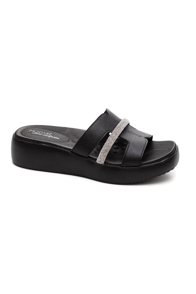 Tamanco Modare Ultra Conforto Feminino Strass 7189.103 Preto4