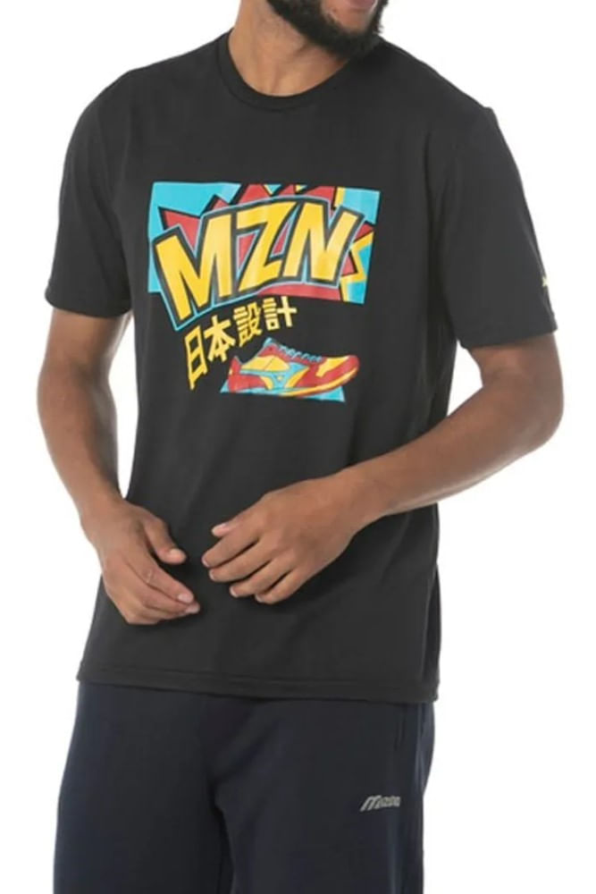 Camiseta-Casual-Masculina-Mizuno-Graphic-2-Mnmss4669-Preto