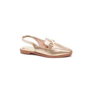 Sapato Bebecê Slingback Feminino Salto Rasteiro T1118-042 Ouro