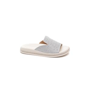 Chinelo Moleca Slide Feminino Strass 5509.205 Prata