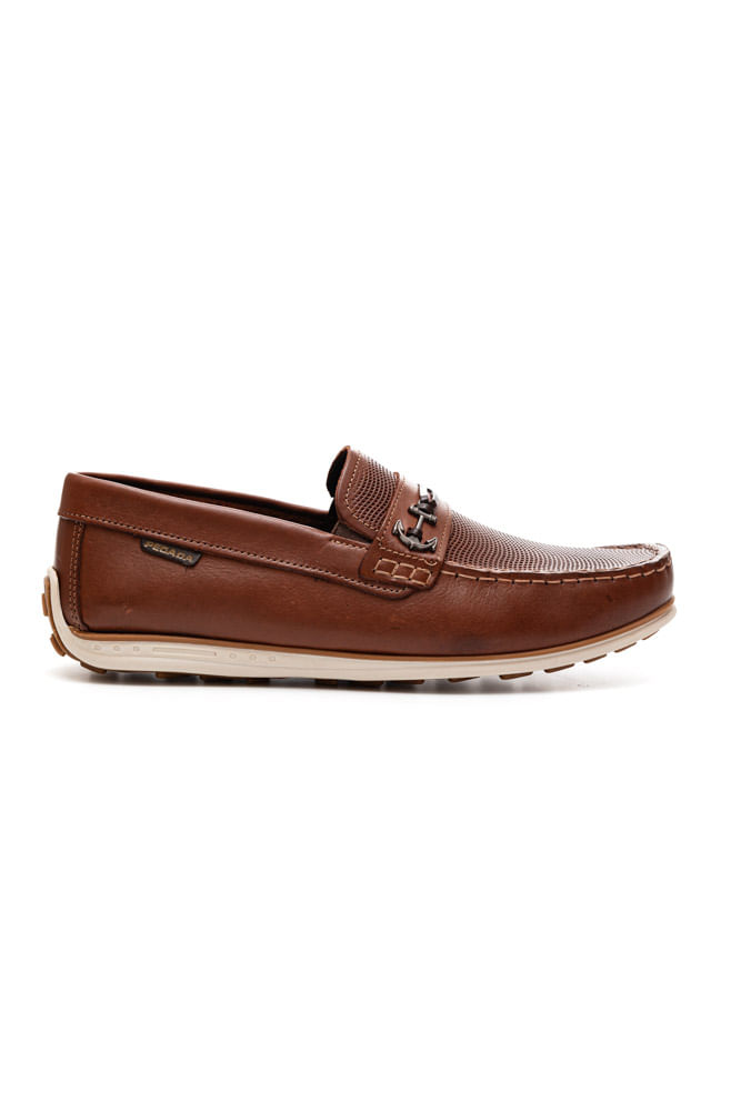 Sapato Mocassim Pegada Masculino Em Couro 142007-01 Marrom