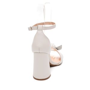 Sandália Lia Line Salto Alto Feminina Couro Asmara Natália Toscano 2338.71865 Off-White