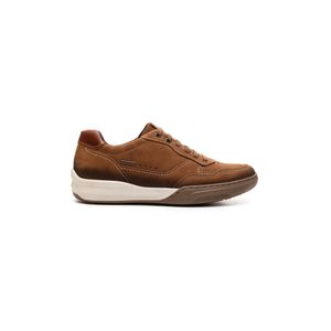 Tênis Casual Pegada Masculino Em Couro Ways 111004-07 Caramelo