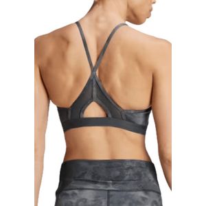 Top Treino Adidas Suporte Leve Estampa Floral Tie-Dye Aeroreact Essentials Feminino IN4304  Cinza
