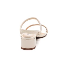 Sandália Moleca Salto Baixo Feminina Com Strass 5259.846 Off-White