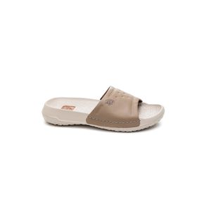 Chinelo Slide Pegada Masculino Em Couro 133404-05 Bege