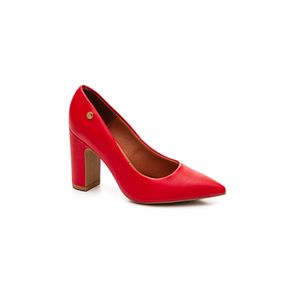 Sapato Vizzano Scarpin Feminino Salto Bloco 1285.400 Vermelho