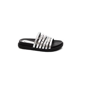 Chinelo Tanara Slide Flatform Feminino Metalizado T8764-02 Prata
