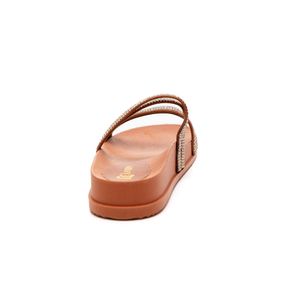 Chinelo Floriny Papete Juvenil Menina Com Strass 1014c Caramelo