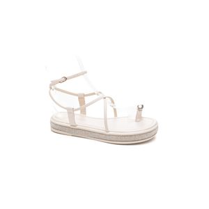 Sandália Via Marte Flatform Feminina Ring Toe 114-010-01 Off-White