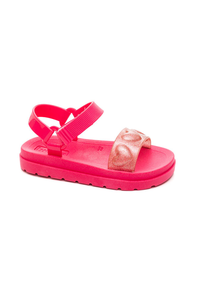Sandália Lue Lua Papete Infantil Menina Glitter 101005-293 Pink