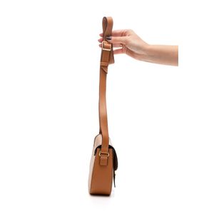 Bolsa Beira Rio Transversal Feminina Botão Magnético 80036.1 Caramelo
