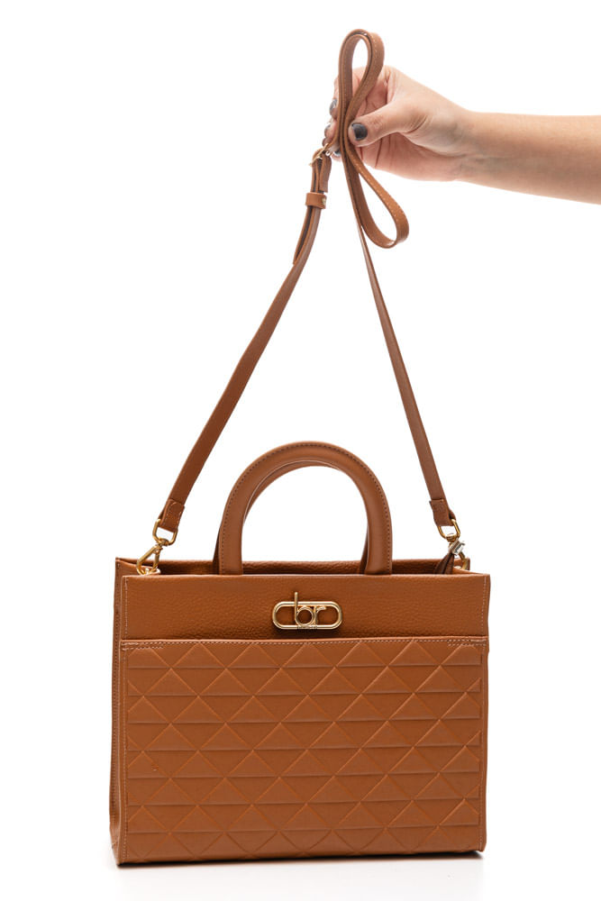 Bolsa Beira Rio Tote Feminina Napa Floter 80028. Caramelo