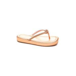 Chinelo Via Marte Platform Feminino Tiras De Brilho 109-004-01 Cobre