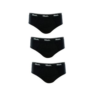 Kit 3 Cuecas Mash Slip Algodão 010.04 Preto