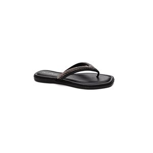Chinelo Piccadilly Rasteira Feminina Strass 508039 Preto