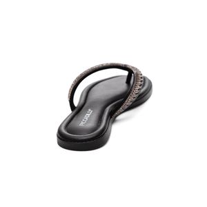 Chinelo Piccadilly Rasteira Feminina Strass 508039 Preto