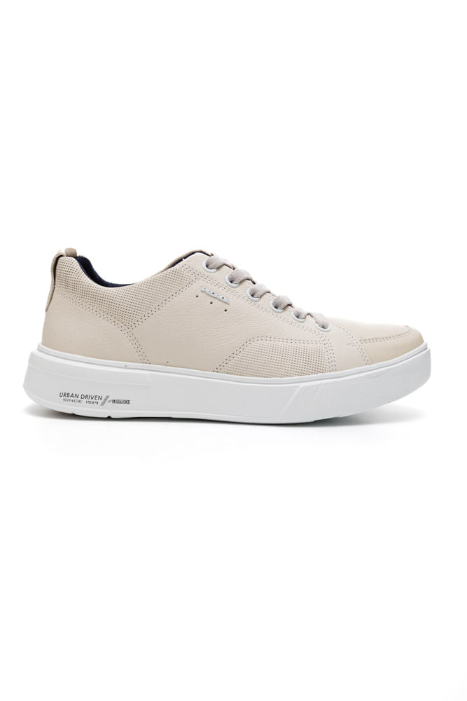 Tênis Casual Pegada Masculino Em Couro Flow 111902-0 Off-White