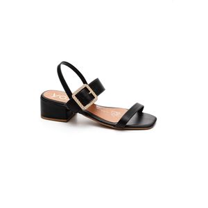 Sandália Yoá Salto Baixo Feminina Fivela 351231 Preto