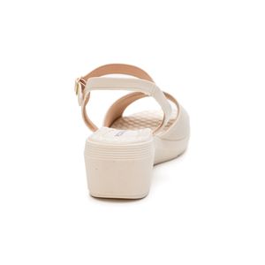 Sandália Piccadilly  Anabela  Feminina Cecilia 540363-6 Off-White