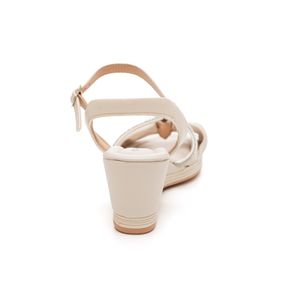 Sandália Piccadilly Anabela  Alice Feminina 408227-5 Off-White