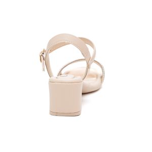 Sandália Campesí De Salto Bloco Feminina Aloe Vera  Cp541-01 Off-White