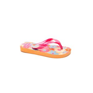Chinelo Havaianas Juvenil Menina Flores Laranja