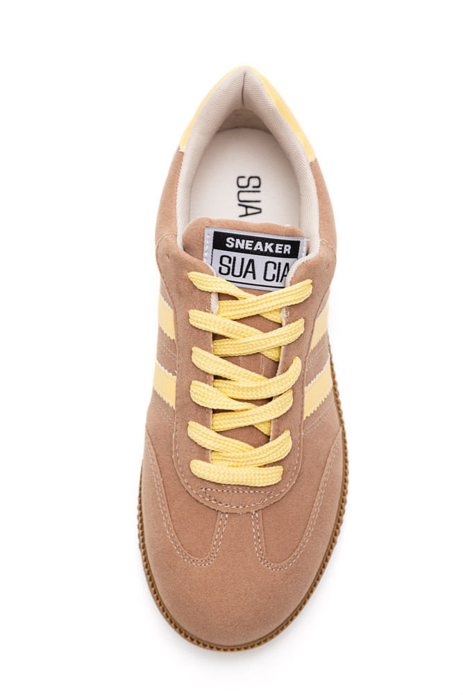 Tênis Sua Cia Casual Feminino Street Camurça Amarelo