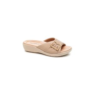Tamanco Piccadilly Fascite Feminino  Salto Anabela Baixo 239022 Bege