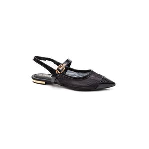 Sapatilha Bebecê Slingback Feminina Mary Jane Tela T2019-075 Preto